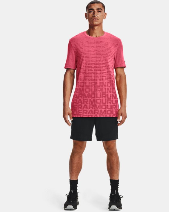 Camiseta de manga corta UA Seamless con marca para hombre, Pink, pdpMainDesktop image number 2